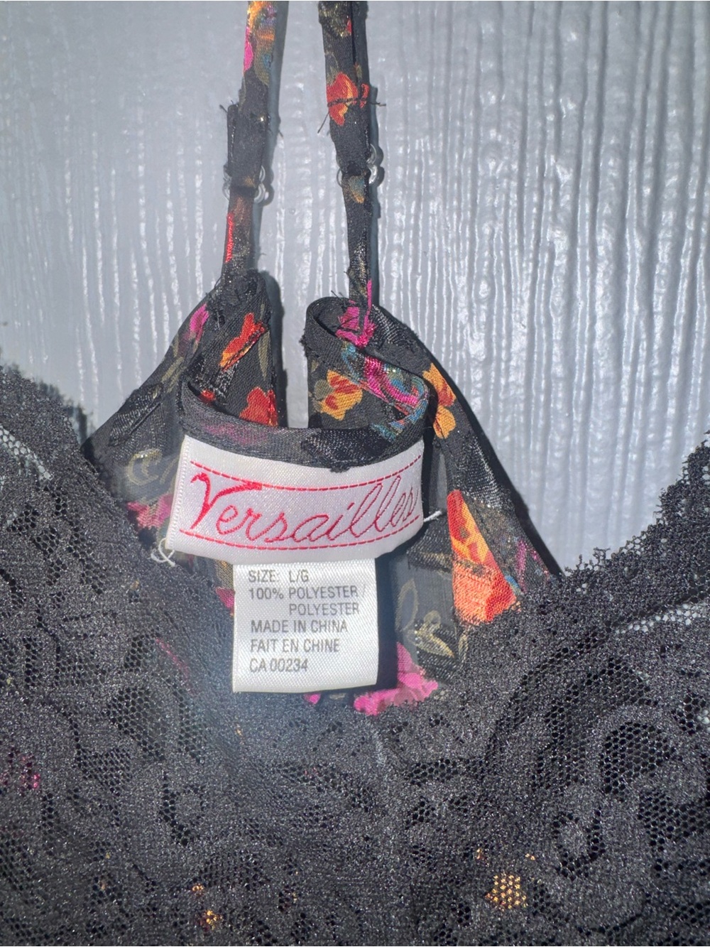 Versailles Vintage Floral Lace Camisole Slip Dress Y-Back Mesh Lace Trim - Picture 4 of 4